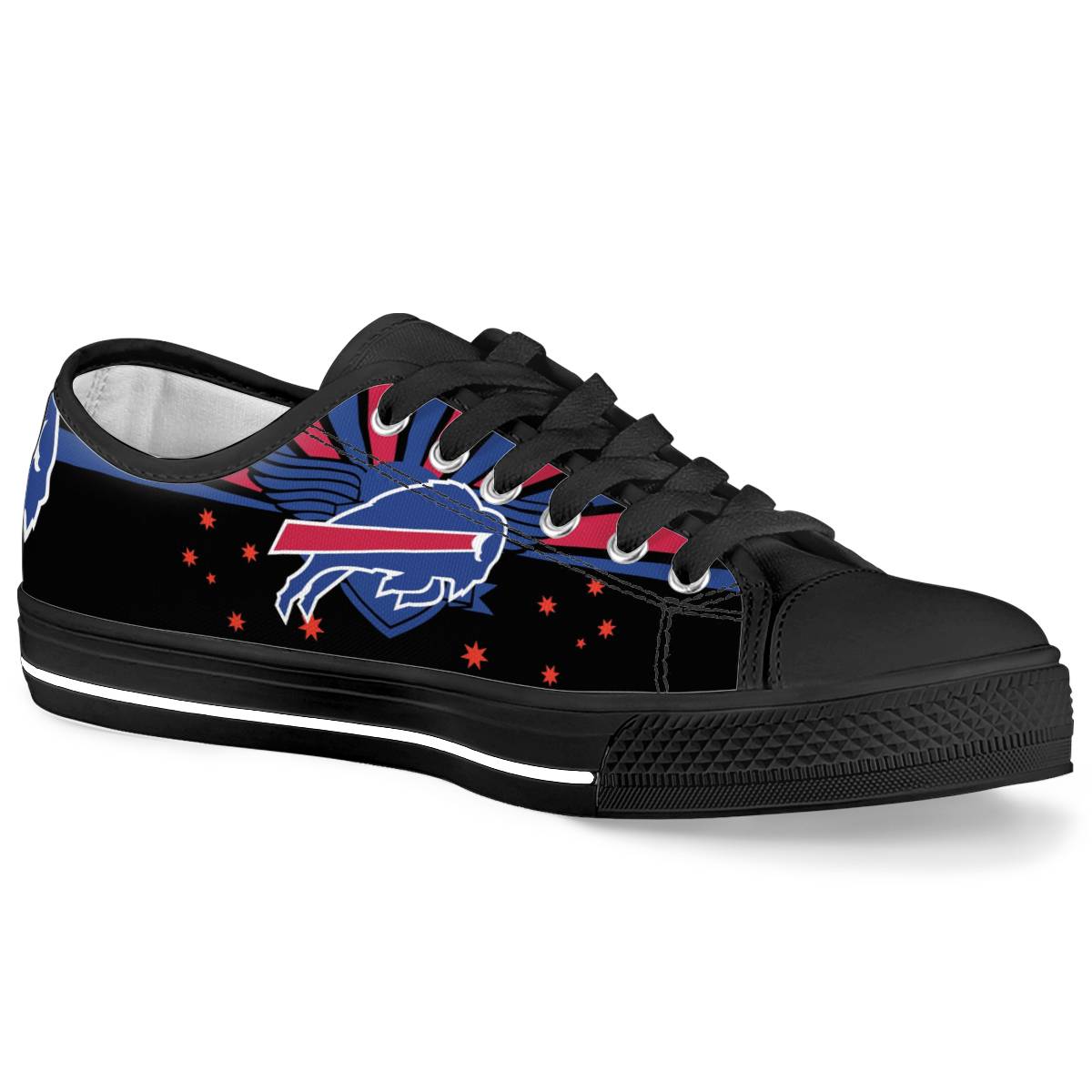 Women's Buffalo Bills Low Top Canvas Sneakers 006
